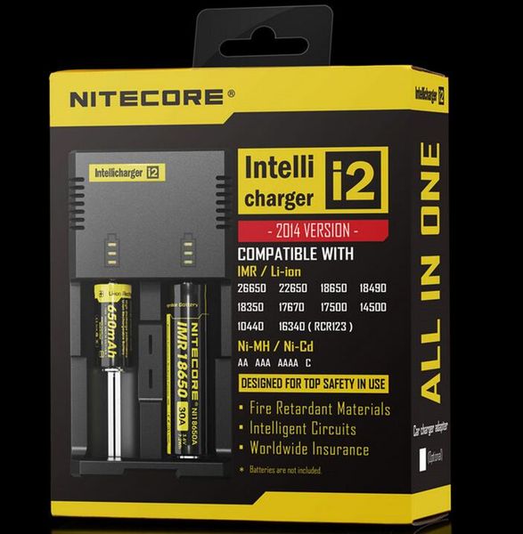 

Горячая подлинная Nitecore I2 Универсальное зарядное устройство для 16340 18650 14500 26650 батареи E сигареты Muliti функция Intellicharger аккумуляторная DHL