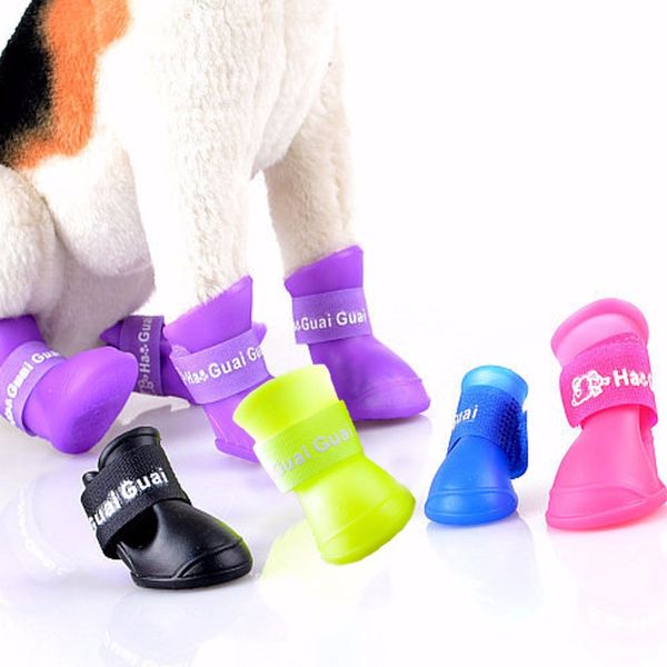 

2016 hotsale новый водонепроницаемый обувь для собак резиновые rainshoes pet cat superfly дождь сапоги портативный красочные имеют 3 размер