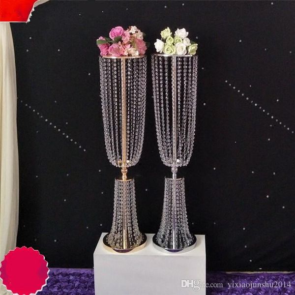 

Elegant cry tal table chandelier centerpiece for wedding decorate80cm 100cm tall acrylic cry tal flower tand for wedding table decor