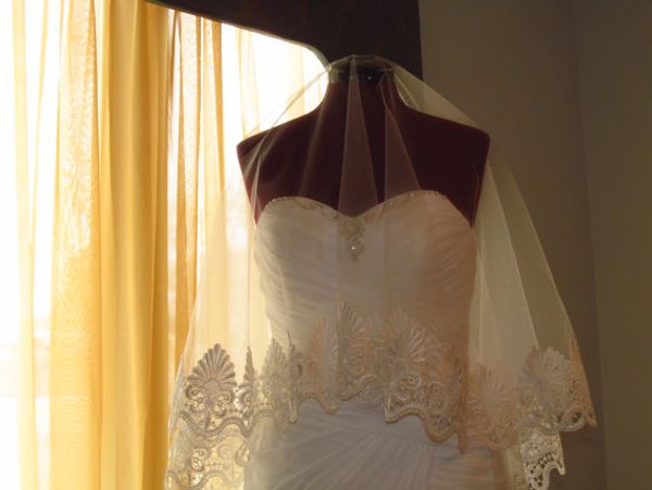 

new hight quality sale chapel white ivory lace applique veil without com without comb bridal head pieces for wedding dresses, Black