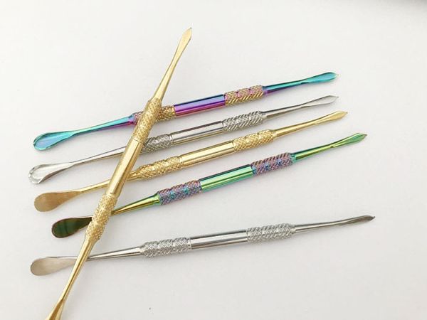 

DHL Бесплатно Радуга Золото Нержавеющая Сталь Цвет Воск Dabber Инструмент с воском из Нержавеющей