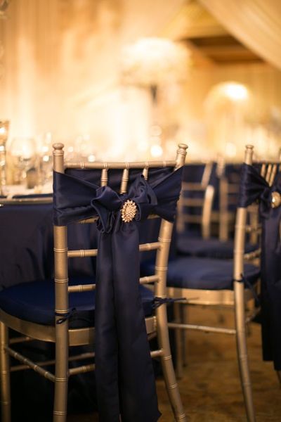

2016 navy blue wedding chair sashes vintage romantic crystal taffeta chair covers floral wedding supplies luxurious wedding accessories 02