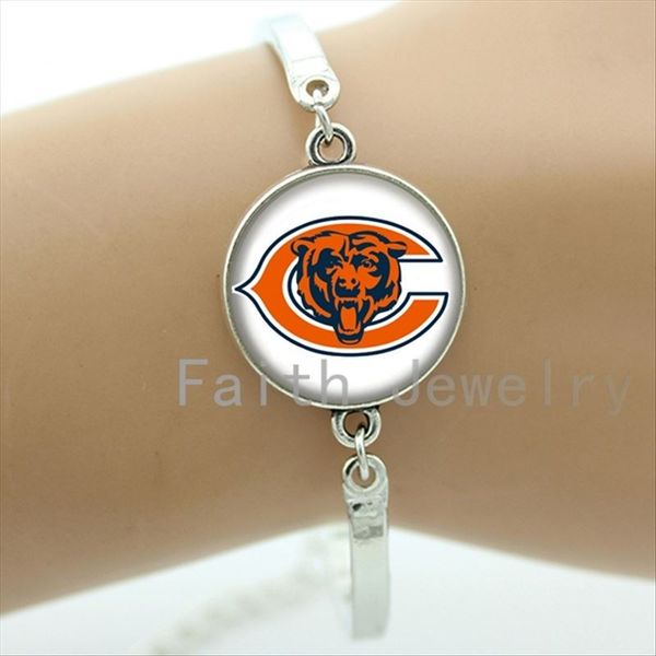 

2016 new arrival rugby jewelry case for casual football team logo bracelets trendy animal charm picture bracelet nf101, Golden;silver