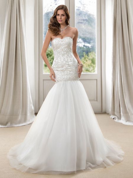 

2019 Gorgeous Mermaid Wedding Dresses Court Train Sweetheart Full Beaded Bridal Gowns Vestidos De Noiva Casamento Custom Made