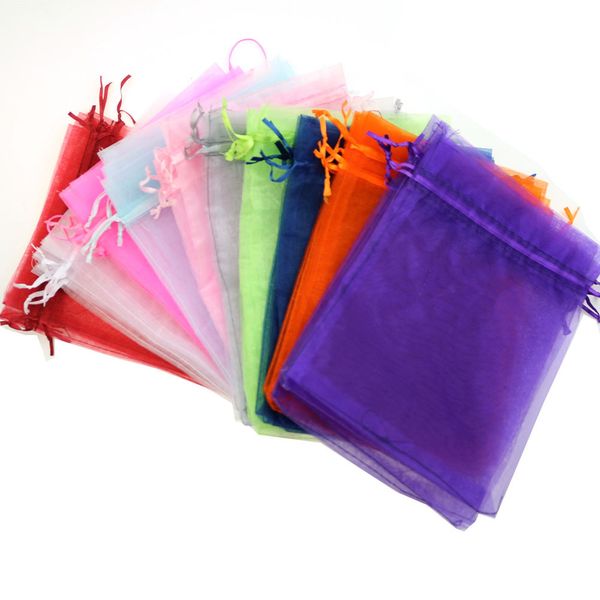 

[simple seven] 100pcs/lot fixed all colors organza wedding gift bags pouches fine jewelry findings fashion accessories 20x30cm, Pink;blue