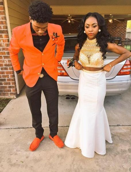 

two pieces prom dresses jewel neck sleeveless sparkling gold beaded on mermaid white party evening celebrity pageant dresses, Black