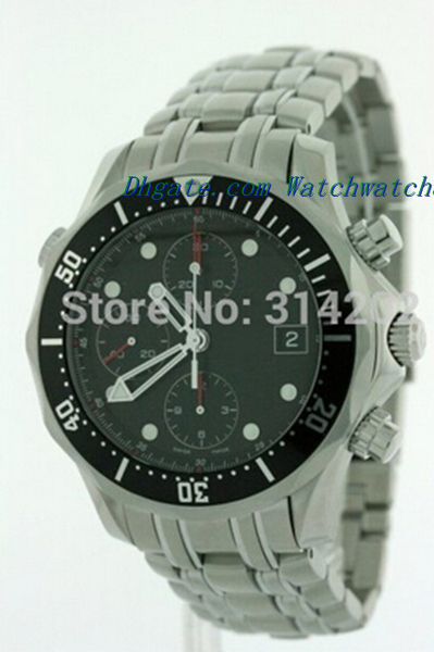 

2016 luxury watches new 300m auto chrono bond watch stainless steel strap men's sport watches wristwatches, Slivery;brown