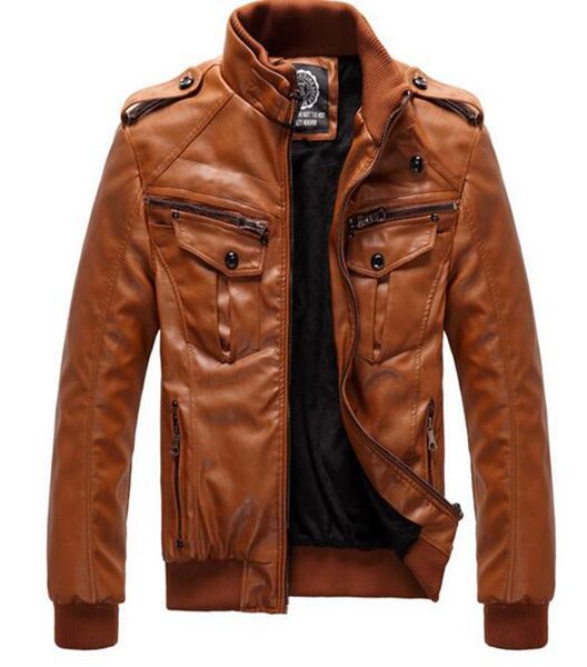 

new winter men's slim leather jacket men plus velvet thickening motoodezhda lead singer dress costumes/ m-4xl, Black