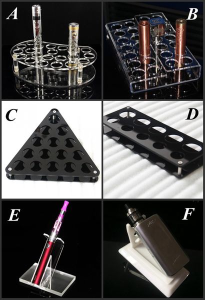 Neuestes Acryl-E-Zigaretten-Display, klarer schwarzer Ständer, Regalhalter, Basis-Rack-Box, Vitrine für Batteriezerstäuber, RDA-Box Mod