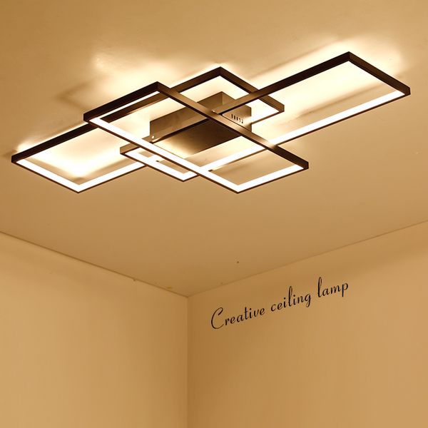 

новое прибытие черный / белый led потолочная люстра для гостиной кабинет спальня алюминиевый современный светодиодный потолочная люстра