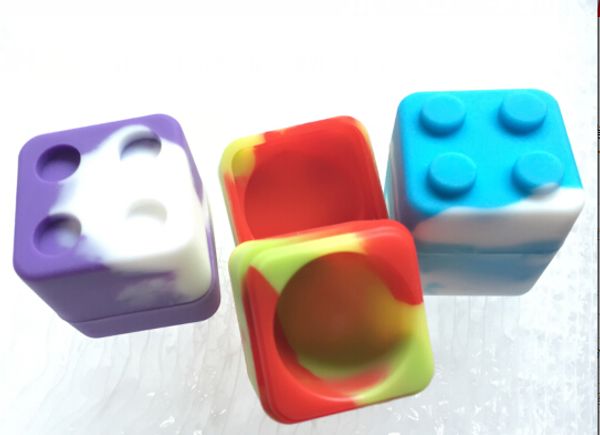 Contêiner de silicone não empilhável jar cubo de silício Dab recipientes de óleo de cera Dab Water Bho