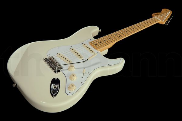 

oem guitar new arrival st electric guitar.solid white,sss rlice old aged pickups