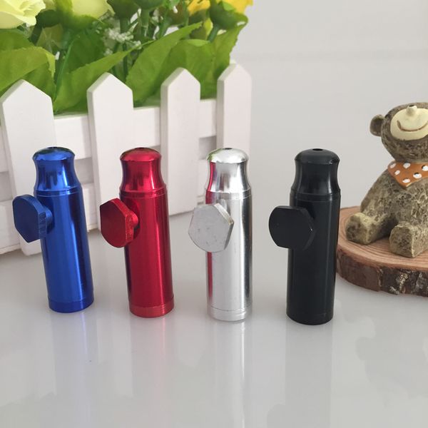 

tabaco pipe bullet aluminum metal snuff snorter smoking pipe shisha hookah grinder gift rolling machine paper vaporizer pill box glass pipe