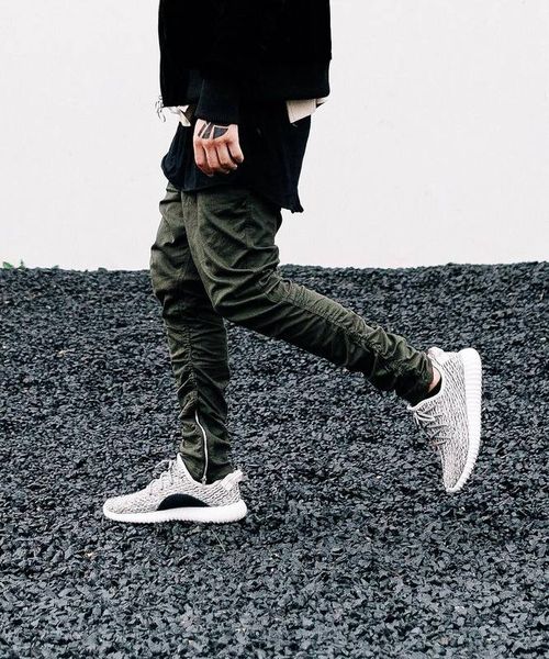 

wholesale-new arrival men fashion pants rubber elastic bottom side zipper casual pants overalls beam foot trousers irregular pants, Black