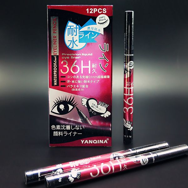 

new 36h waterproof liquid black eyeliner pencil skid resistant eye liner pen for cosmetic makeup home use quality wholesale fast shipping