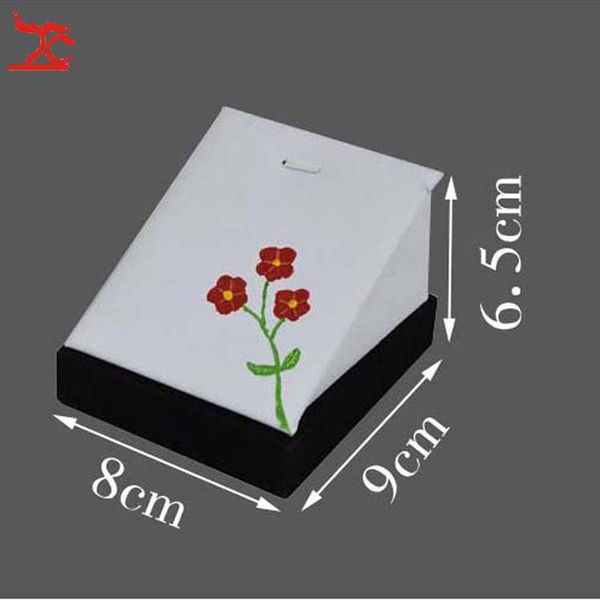 

new arrival brand hand painted white pu leather black vevlet wood jewelry display holder pendant necklace jewelry display stand chinese art, Khaki