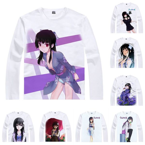

anime shirt sankarea undying love t-shirts multi-style long sleeve zombie girlfriend rea sanka cosplay motivs kawaii shirts, White;black