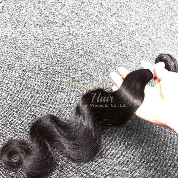 

unprocessed malaysian human hair extensions grade 9a 2pcs/lot natural color body wave hair weft ing, Black