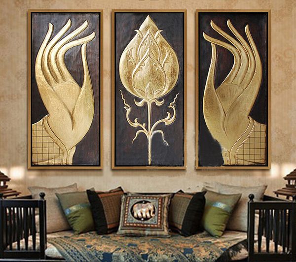 

modern abstract huge large canvas art oil painting southeast asian style buddha hand paintings no framed christmas gift