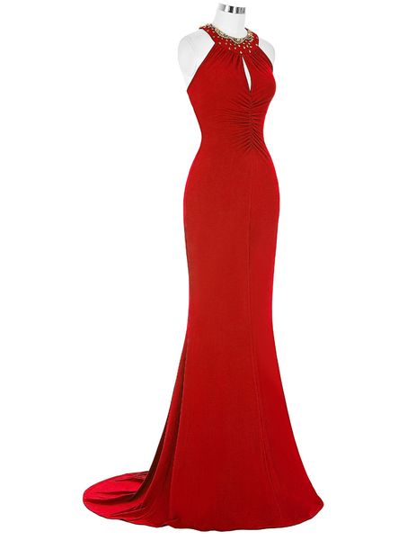 

2019 New Long Red Evening Dress Robe Sirene Elegant Black Royal Blue Rhinestone Dress Gece Elbisesi Formal Mermaid Evening Gown Prom Dress