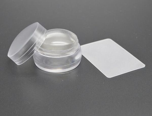 

3.5cm clear silicone jelly nail stamper with cap chess design nail art stamper & scraper, White