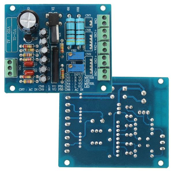 Бесплатная доставка AC 12V Stereo VU Meter Драйвер платы усилителя DB Уровень звука Вход с подсветкой