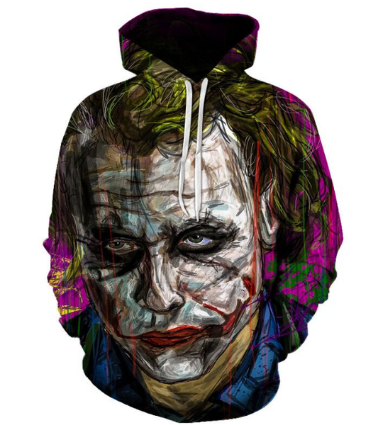 

suicide squad joker fashion women/men funny 3d printed casual hoodies sweatshirt plus size p35, Black