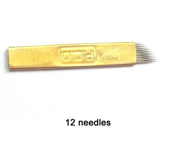 

permanent eyebrow makeup manual tattoo bevel blades 12 needles for microblding pen s 100pcs/lot