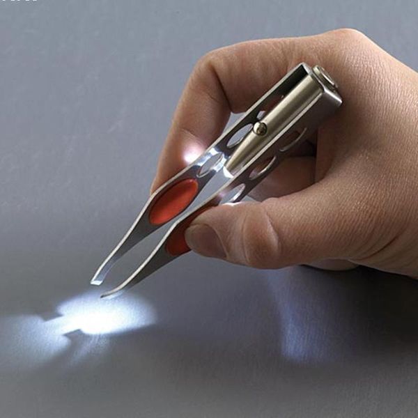 

wholesale- led light eyebrow hair removal tweezers fashion beauty tool eyebrow tweezers eye make up tool y2
