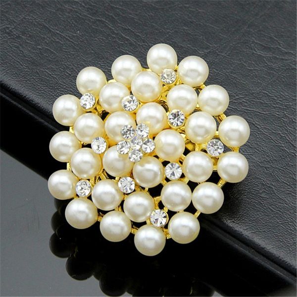 Diamond Pearl Broches Pins Corsages Clipes de cachecol Silver Gold Lapeel Pins Broches Broches Jóias de casamento para homens mulheres Will e Sandy Gift