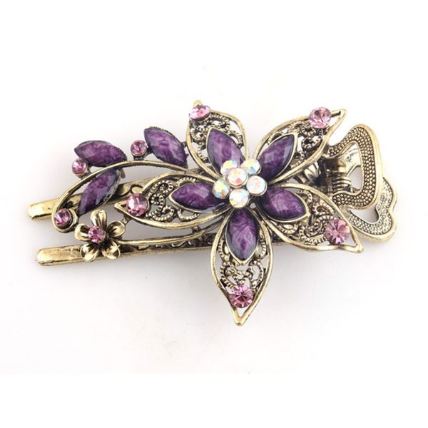 

wholesale-deal new fashion vintage jewelry flowers crystal hair clips hairpins for hair accessorries jewelry gift 1pc