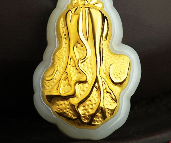 

gold inlaid jade cabbage today (fortune) lucky necklace and pendant, Silver