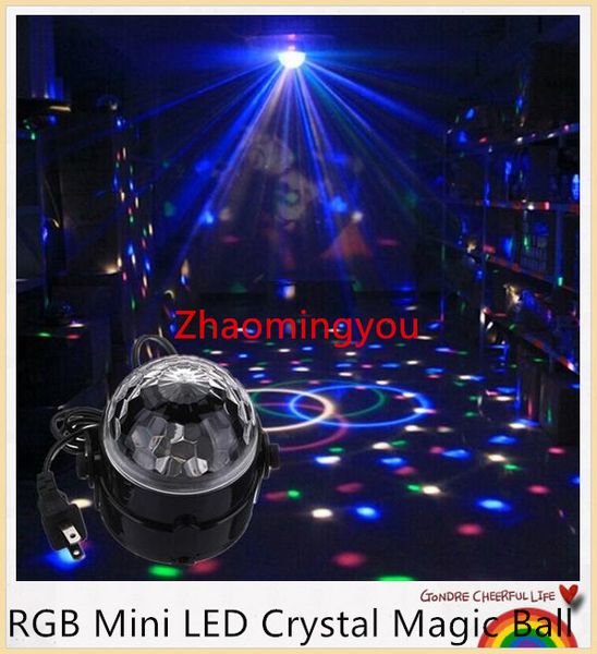 

YON Mini RGB LED Crystal Magic Ball Stage Effect Lighting Lamp Party Disco Club DJ Bar Light Show 100-240V Us Plug