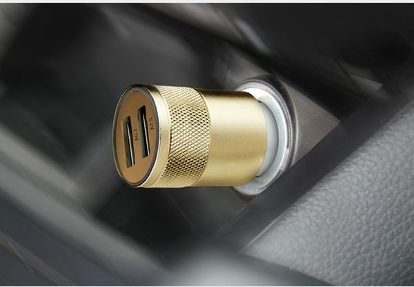 

Новый двойной USB универсальный алюминиевый 2-портовый автомобильное зарядное уст