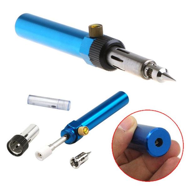 Novo azul sem fio soldadura caneta queimador butano gás sopro tocha solda solder arma arma h210819