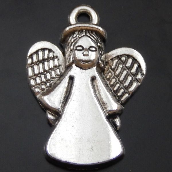 

20pcs antique silver alloy angel girl charm pendant jewelry finding 16*24mm 39865 jewelry making, Bronze;silver