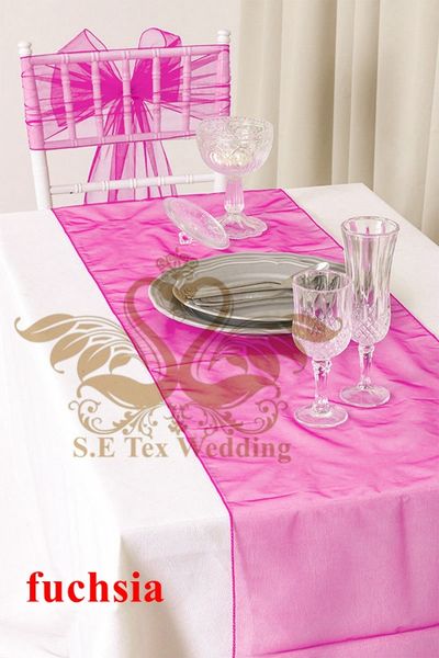 Acheter Chemin De Table En Organza Couleur Fuchsia Pour La