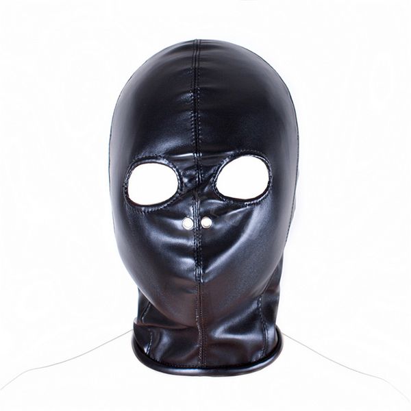 

fetish head eye restraints games products pu bondage mask hood open leather