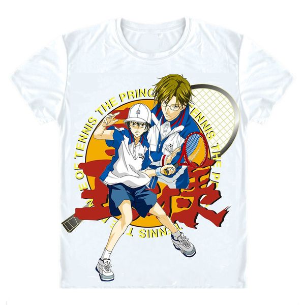 

anime shirt the prince of tennis t-shirts multi-style short tenni-pri ryoma echizen kunimitsu tezuka cosplay motivs shirts tee-style122-no03, White;black