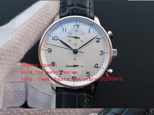 Vendita di fabbrica Orologi da polso di lusso IW371411 Orologio da uomo meccanico al quarzo giapponese Orologi da 42 mm Orologio cronografo quadrante bianco