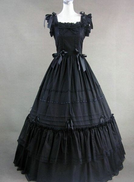 

gt026) черный рукавов готический victorianlolita платье бальное платье необычные пром платье хэллоуин маскарадный костюм xs s m l xl xxl, Black;red