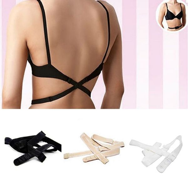 

wholesale-back bra cross strap adapter converter extender hook for dress, Black;white