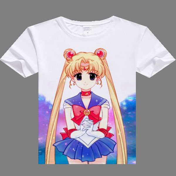 

wholesale-2016 casual women tshirt sailor moon digital printed anime sailor moon t shirt clothes sailor moon t-shirt, White