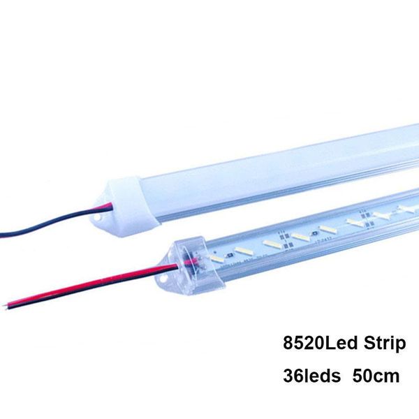 

dc12v led bar light 8520 with transparent milky pc cover 36leds 50cm led hard rigid light 8520 cold white