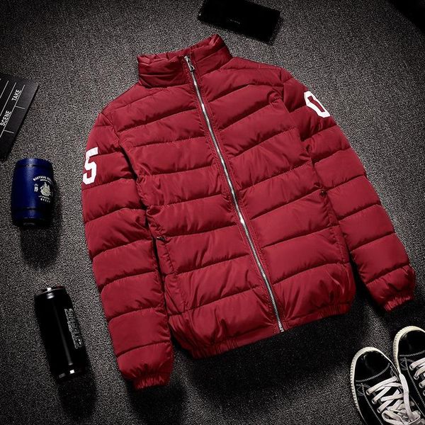 

fall-parka men fashion rib sleeve batik 2016 new winter men quilted padded cotton zipper jacket paragraph ing, Black