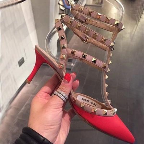 

Black patent leather rivet de igner hoe women luxury 2016 party prom hoe wedding high heel 3 trap tudded women pump