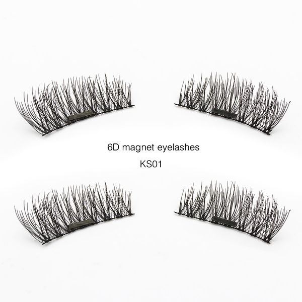 Genailish 6D Pestanas magnéticos pestanas falsas Natural longa faixa completa Magnet Lashes feitas à mão cílios falsos