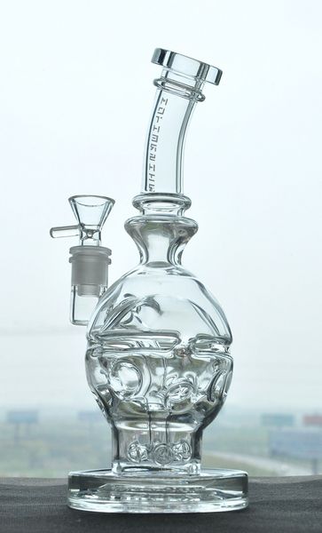 Heady Thick Fab Egg Pipa ad acqua Narghilè Skull Beaker Dab Rig Bong Ball Recycler Vetro Collo piegato con matrice di funghi