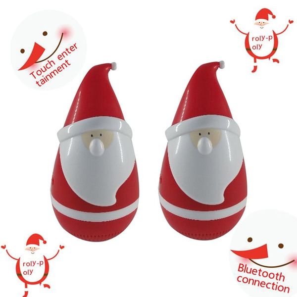 

new arrival santa claus speaker christmas father tumbler roly-poly mini wireless bluetooth speakers popular toy as christmas gift dhl free