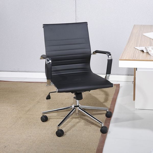 

mid-back ребристые кожезаменитель поворотная конференц-служба стол стул